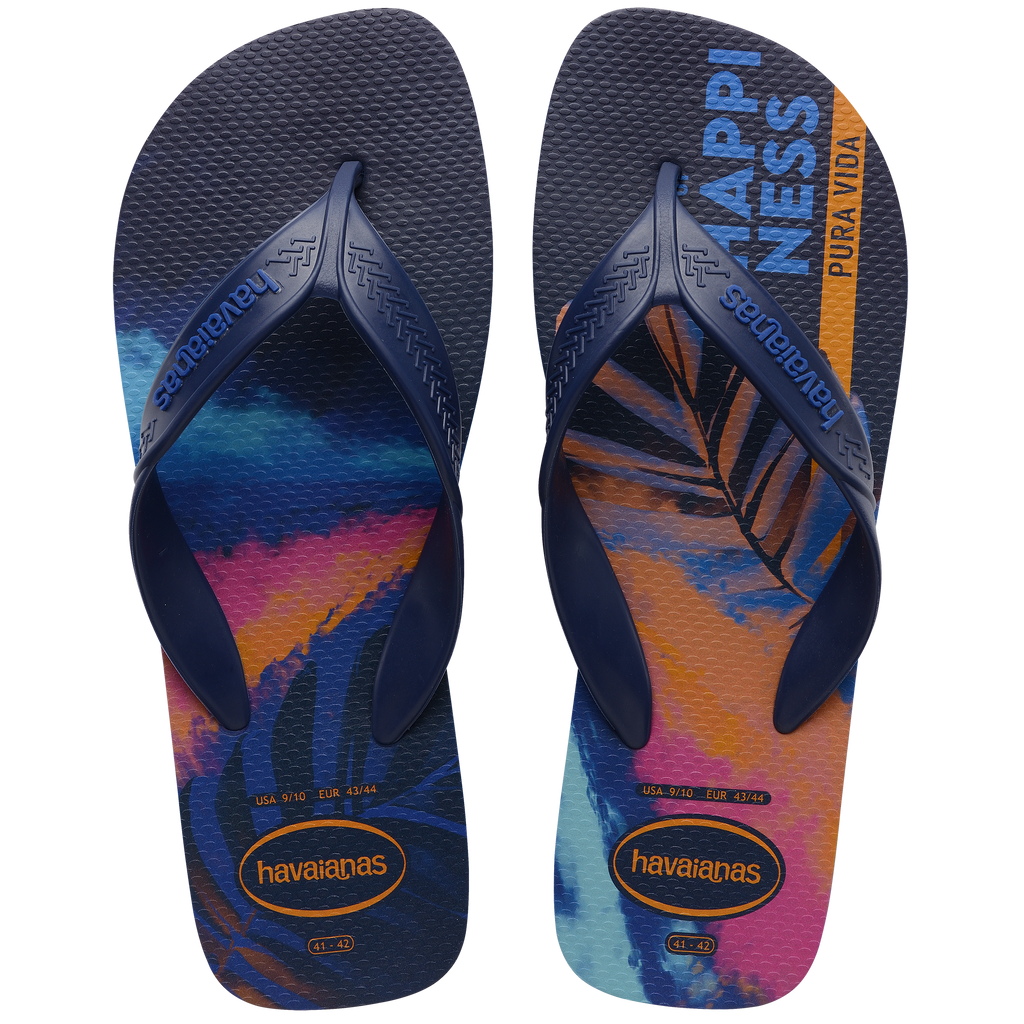 Ciabatte infradito da uomo blu con stampa sulla suola Havaianas Surf