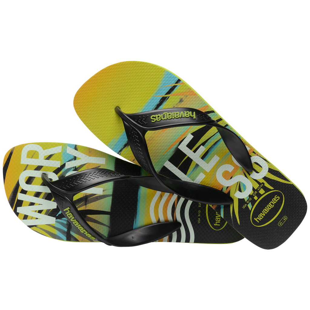 Ciabatte infradito da uomo gialle con stampa sulla suola Havaianas Surf