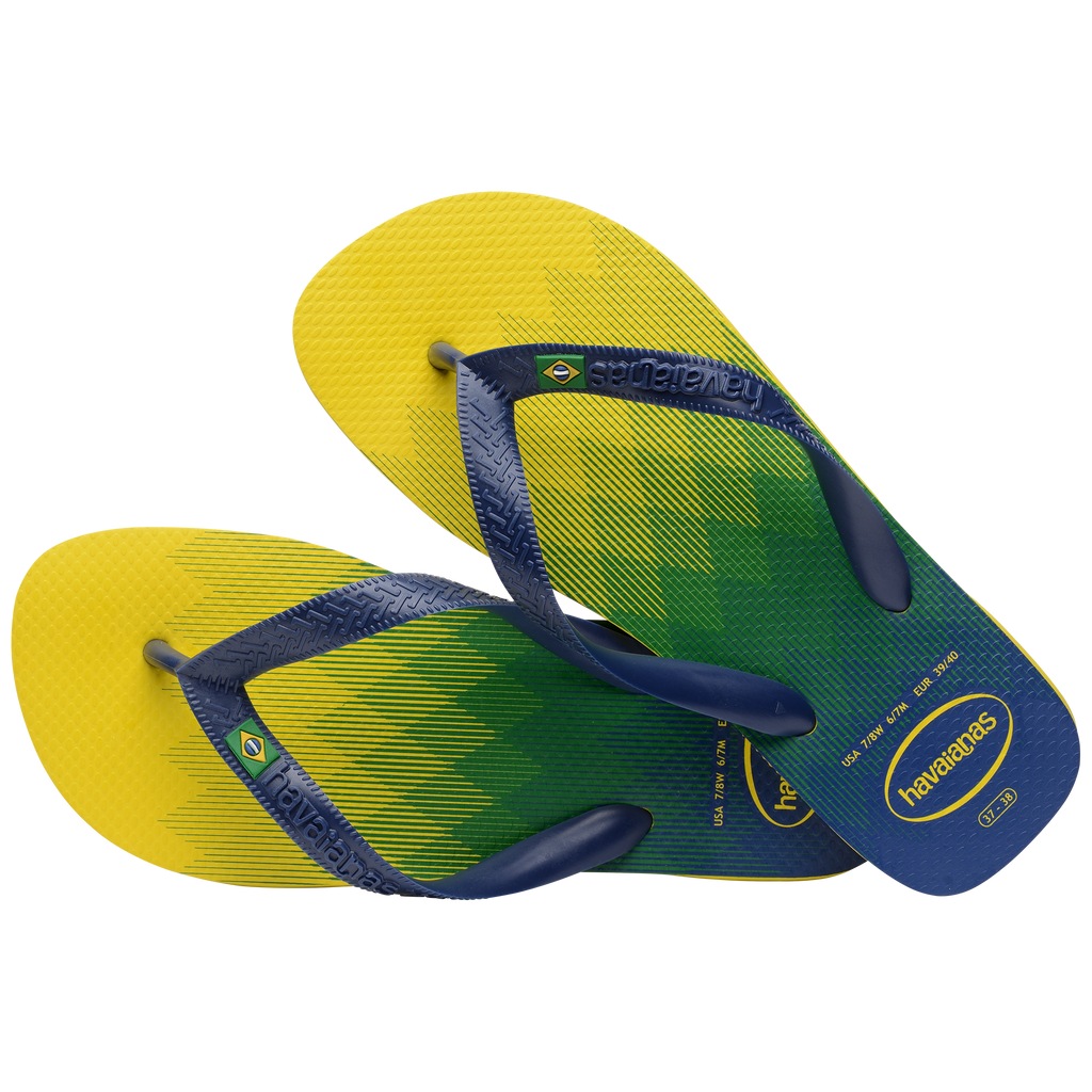 Ciabatte infradito da uomo gialle con motivo sfumato Havaianas Brasil Fresh