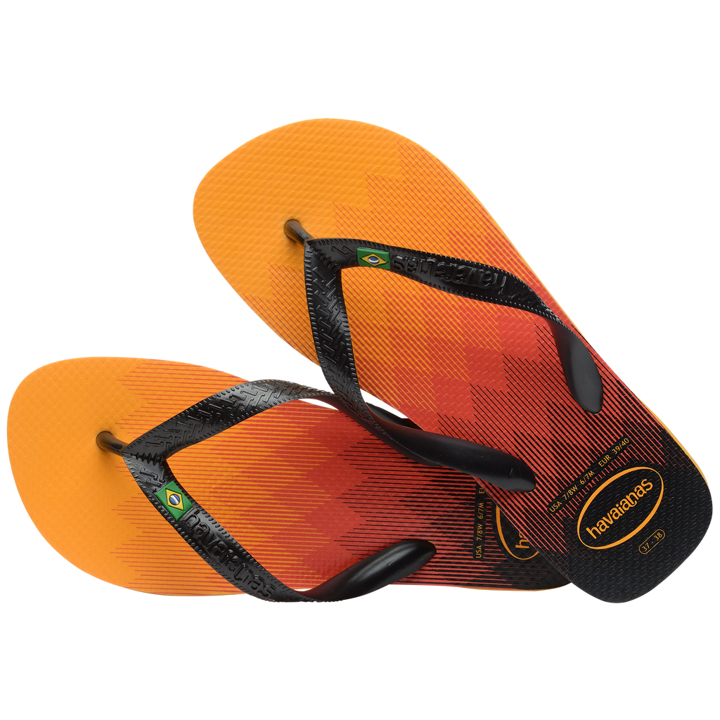 Ciabatte infradito da uomo arancioni con motivo sfumato Havaianas Brasil Fresh