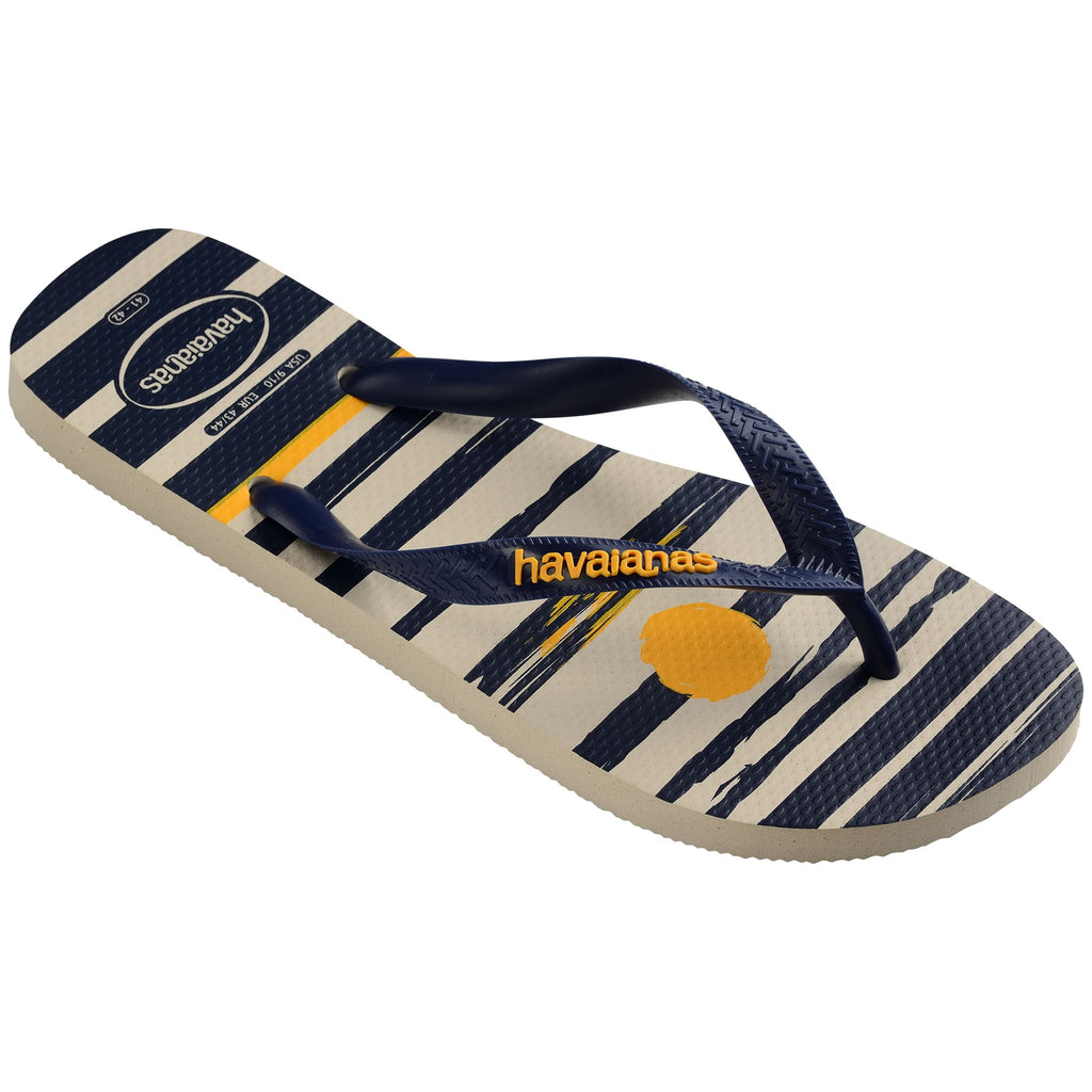 Ciabatte infradito a righe bianche e blu da uomo Havaianas Top Nautical