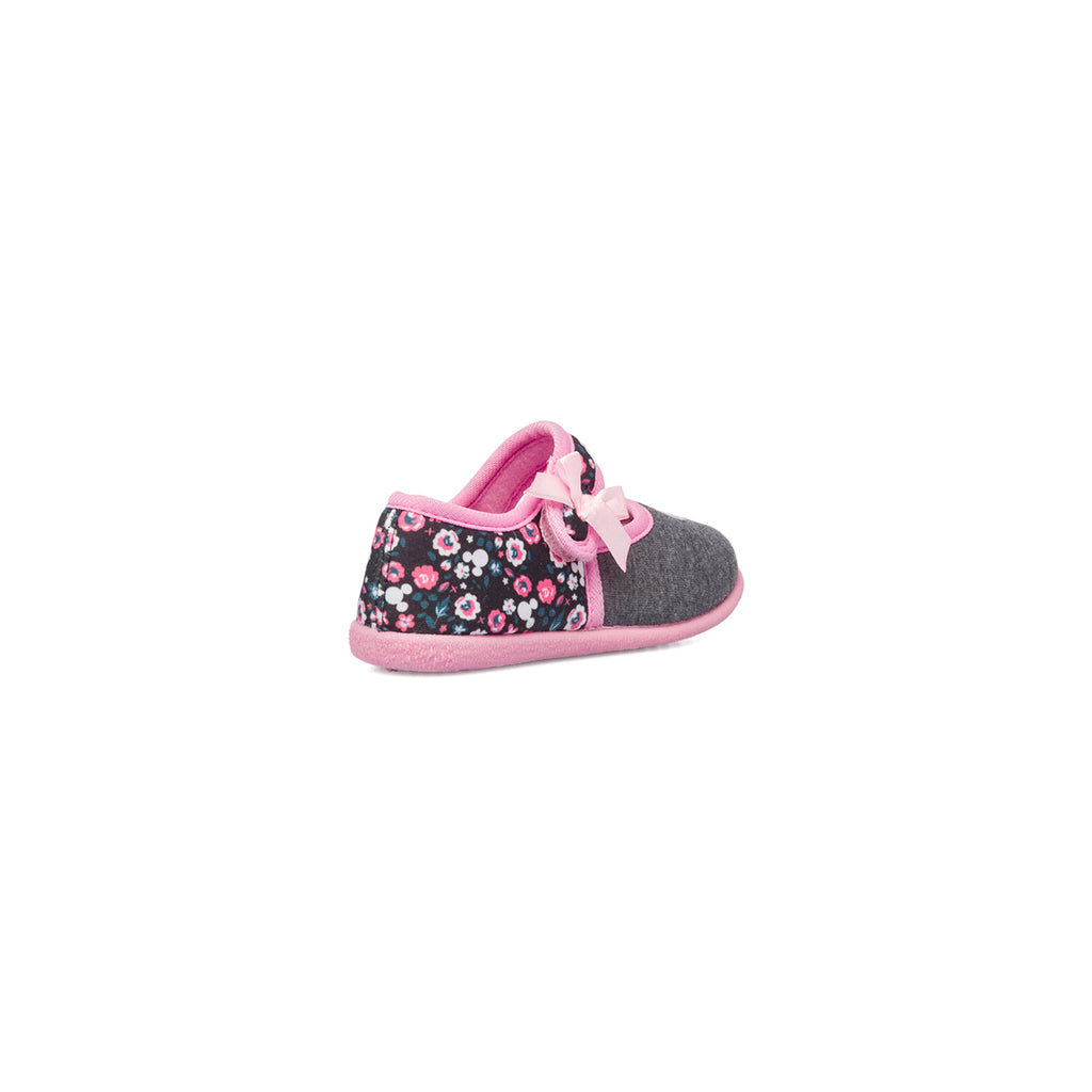 Pantofole da bambina grigie e rosa con stampa Minnie