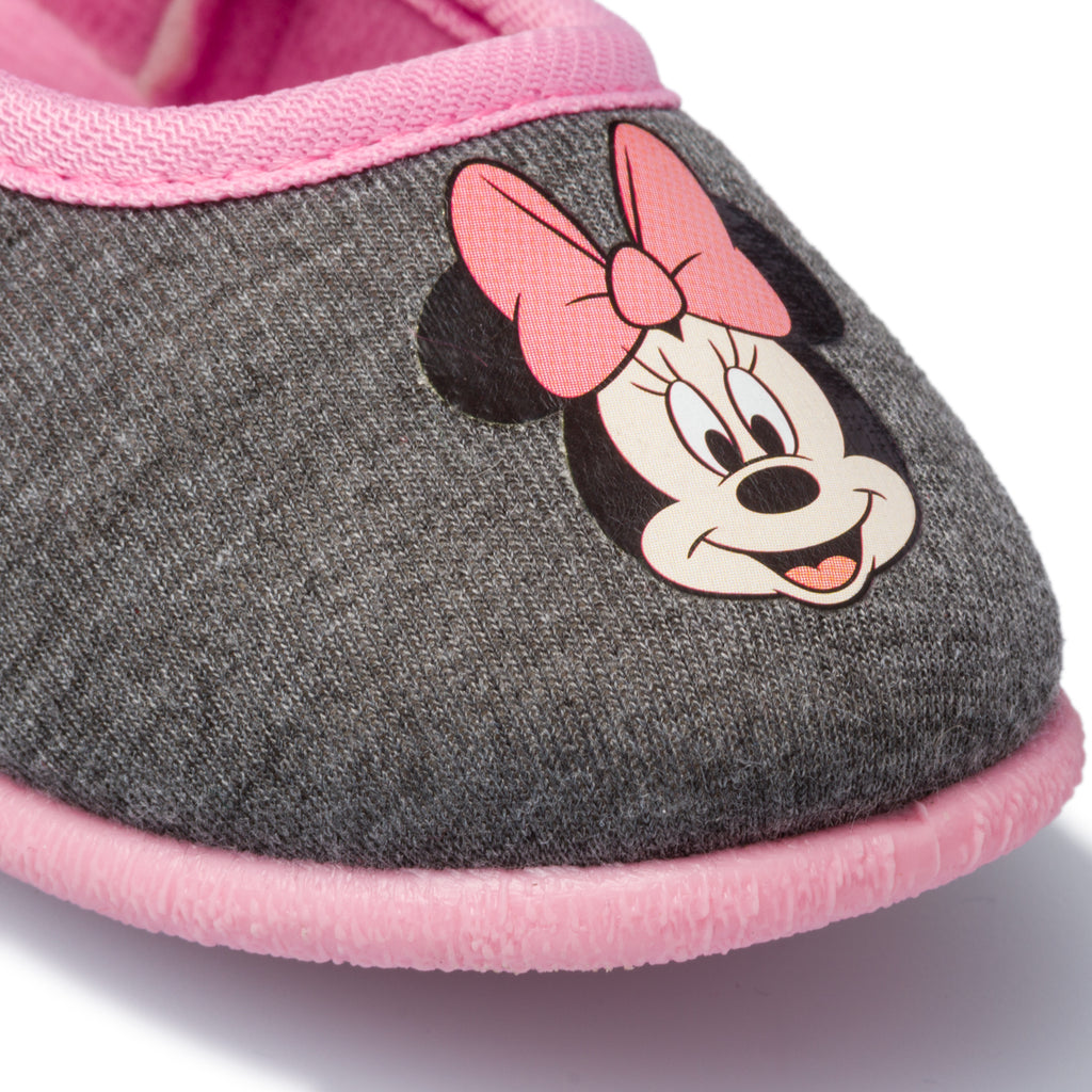 Pantofole da bambina grigie e rosa con stampa Minnie