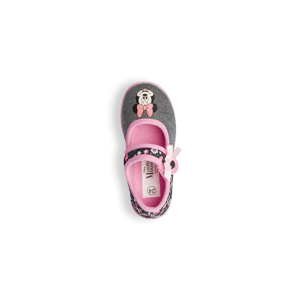 Pantofole da bambina grigie e rosa con stampa Minnie
