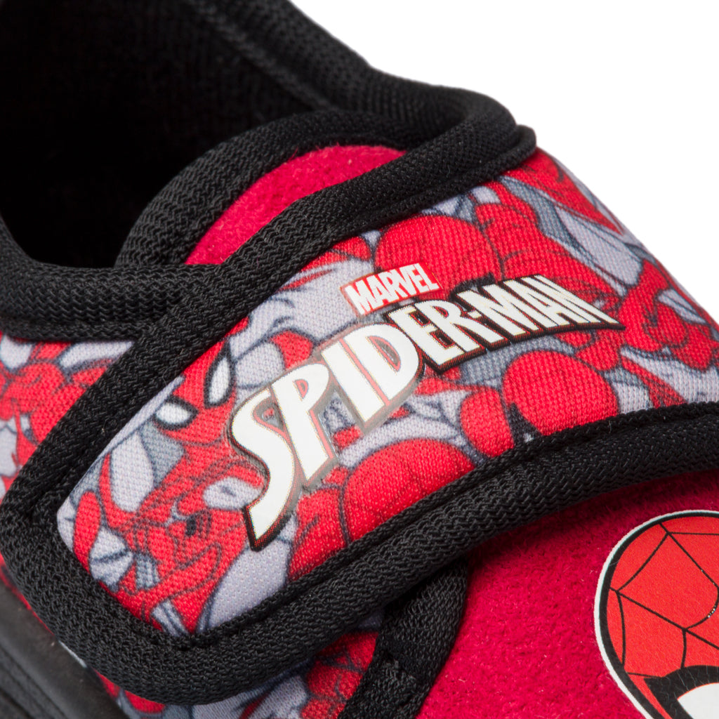 Pantofole da bambino rosse con stampa Spiderman