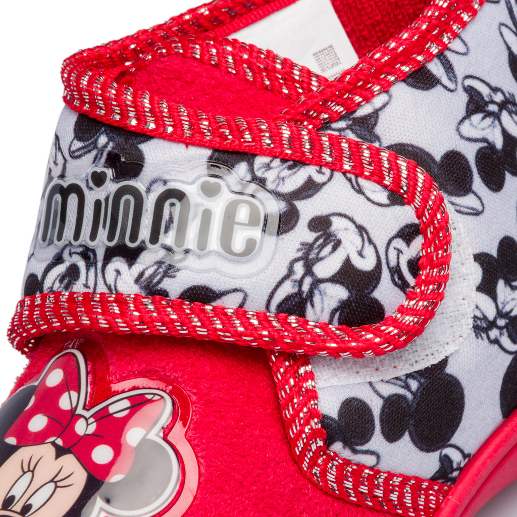 Pantofole da bambina rosse con stampa Minnie