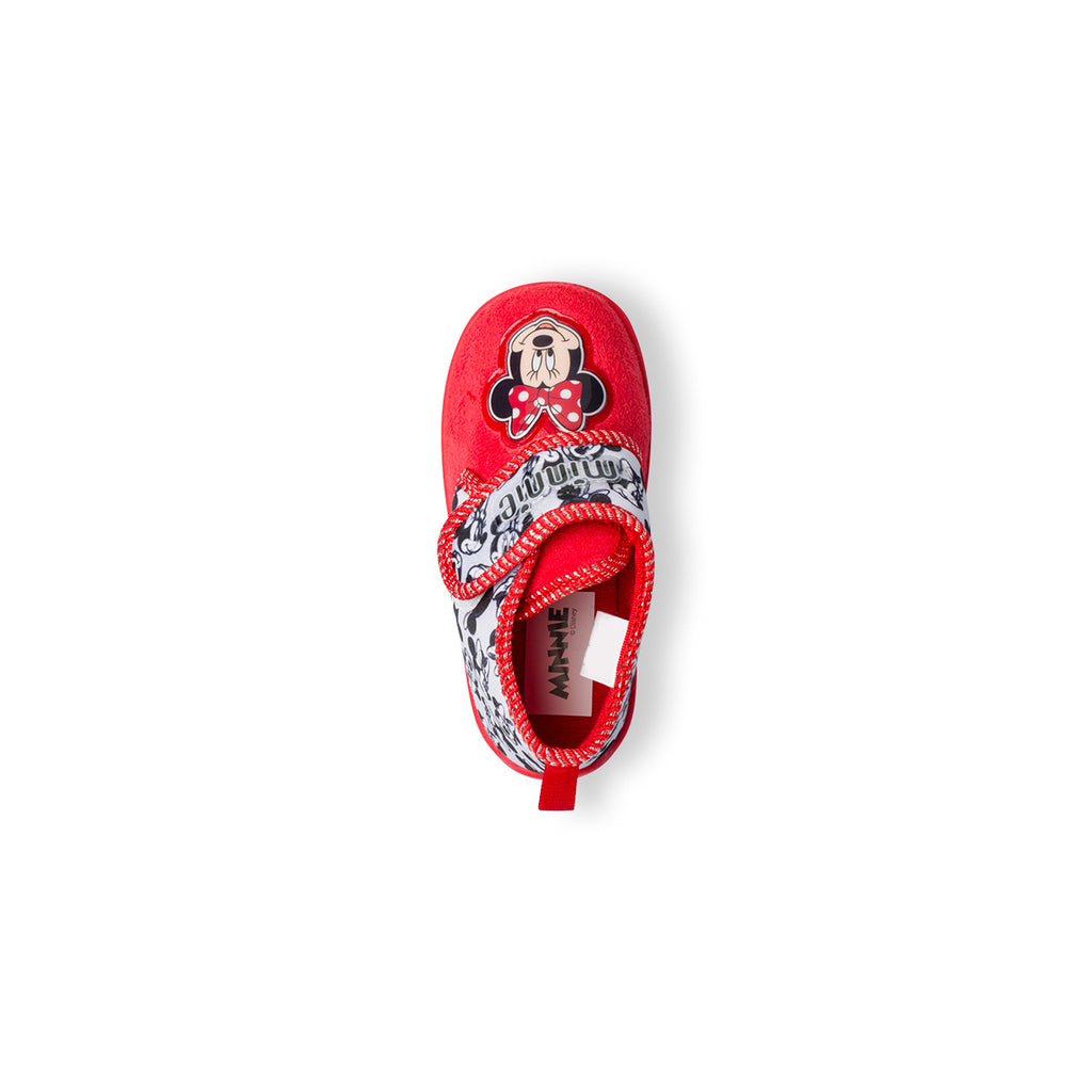 Pantofole da bambina rosse con stampa Minnie