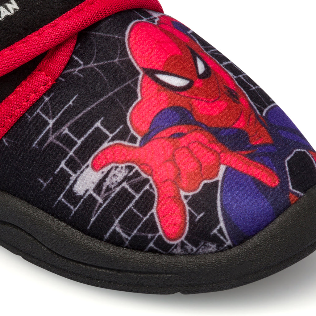 Pantofole da bambino nere con stampa Spiderman