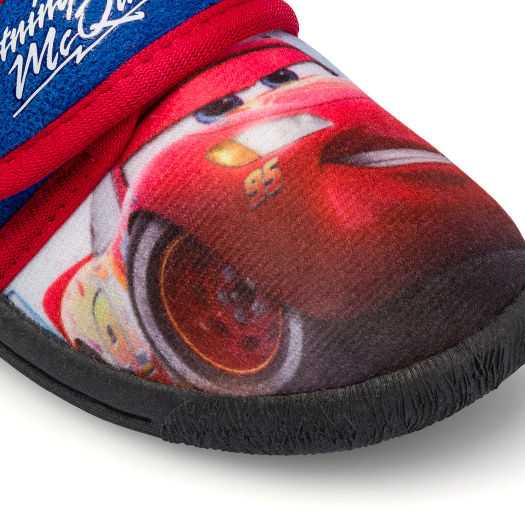 Pantofole da bambino blu con stampa Cars