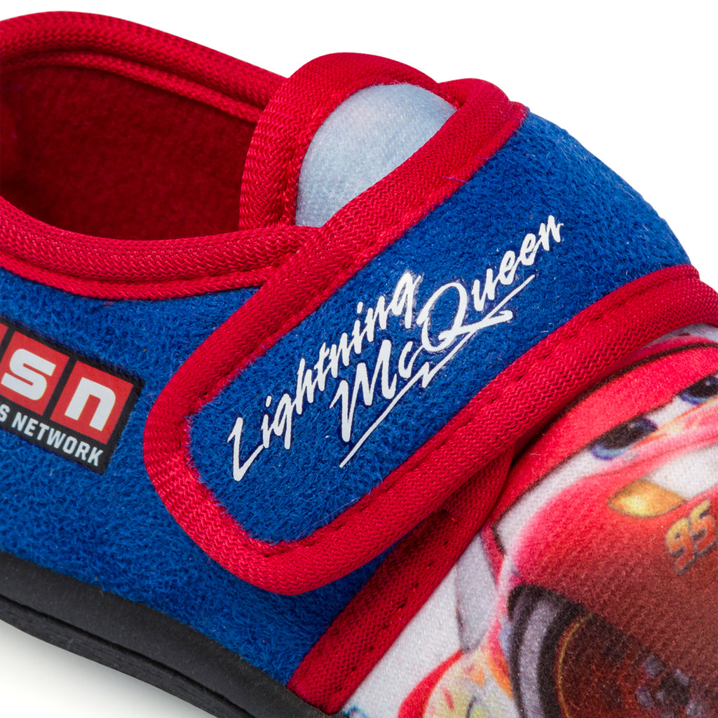 Pantofole da bambino blu con stampa Cars