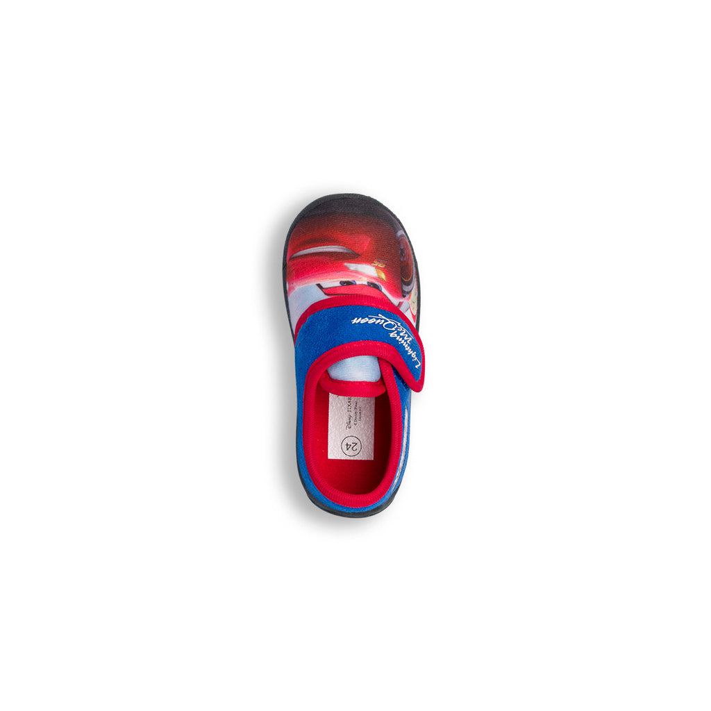 Pantofole da bambino blu con stampa Cars
