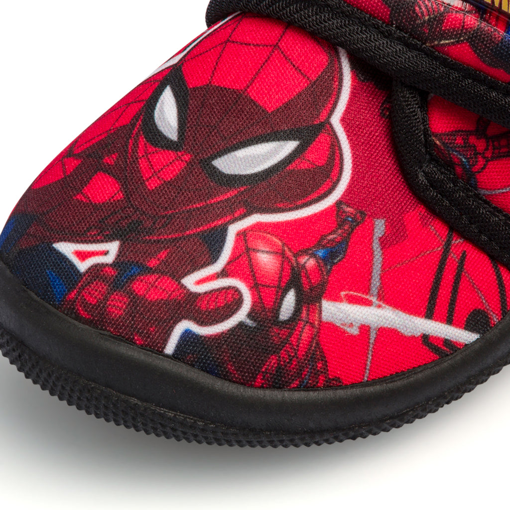 Pantofole da bambino rosse con stampa Spiderman