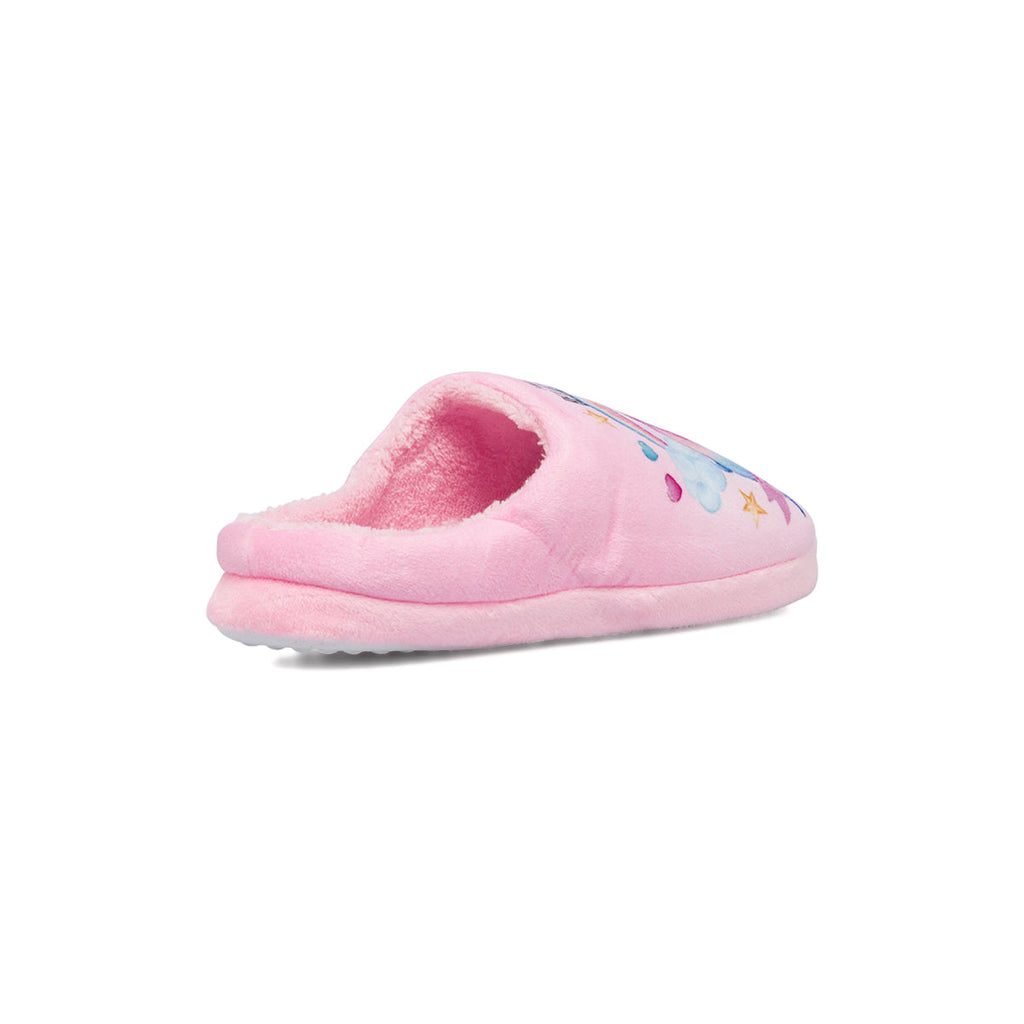 Pantofole da bambina rosa con stampa unicorno