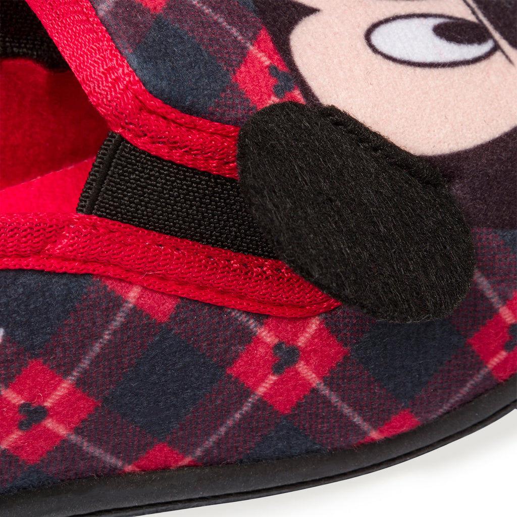 Pantofole nere da bambino con stampa Mickey Mouse con orecchie