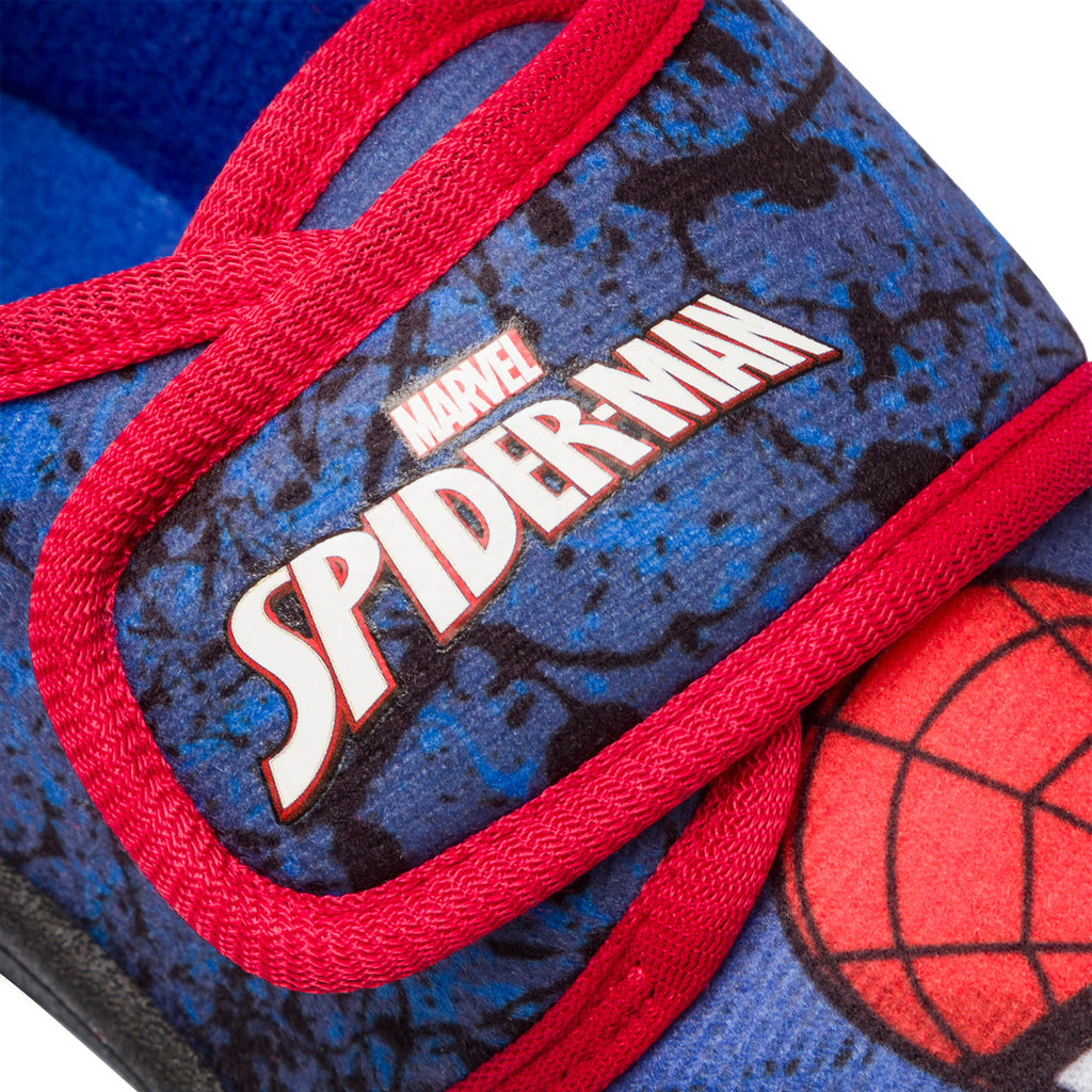 Pantofole blu da bambino con stampa Spiderman