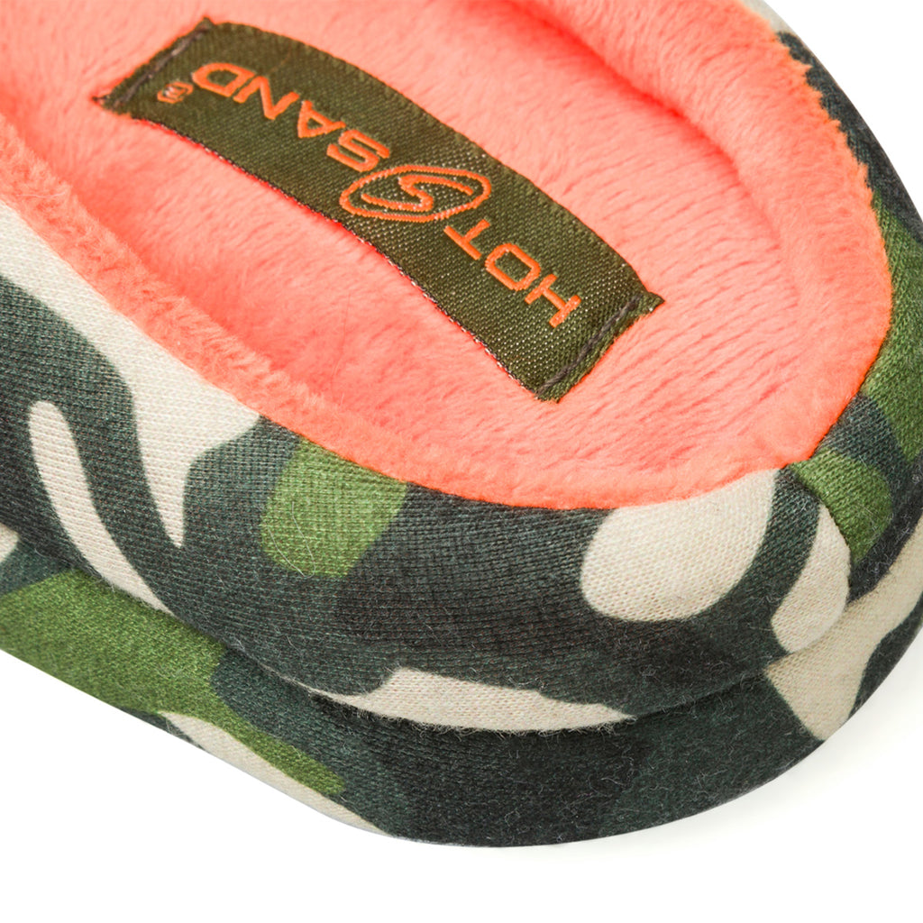 Pantofole verdi camouflage da bambino con teschio sul dorso Hot Sand