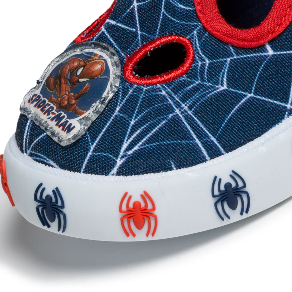 Pantofole blu e rosse con stampa Spiderman