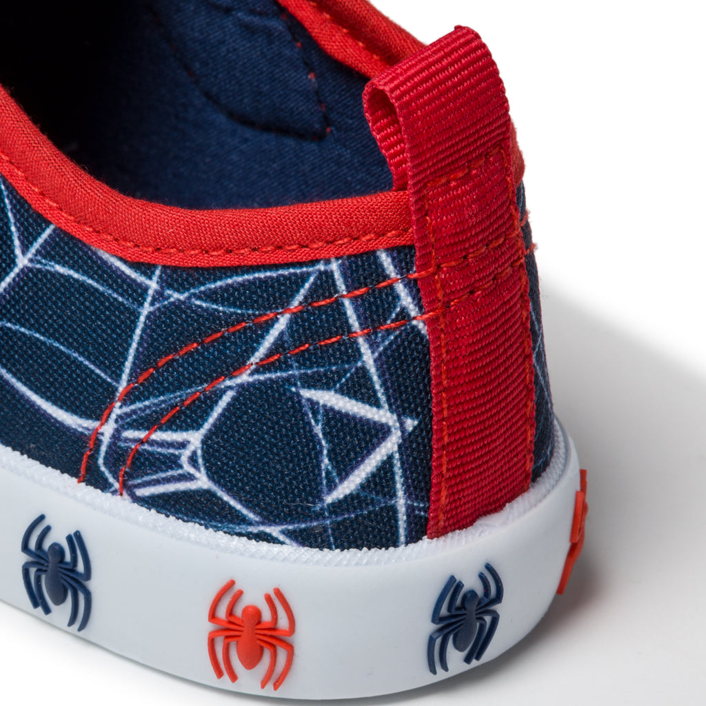 Pantofole blu e rosse con stampa Spiderman