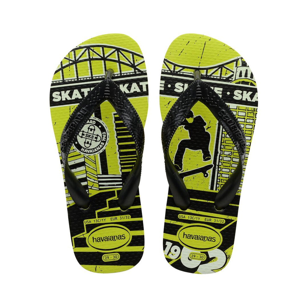 Ciabatte infradito gialle e nere con stampa fantasia Havaianas Athletics