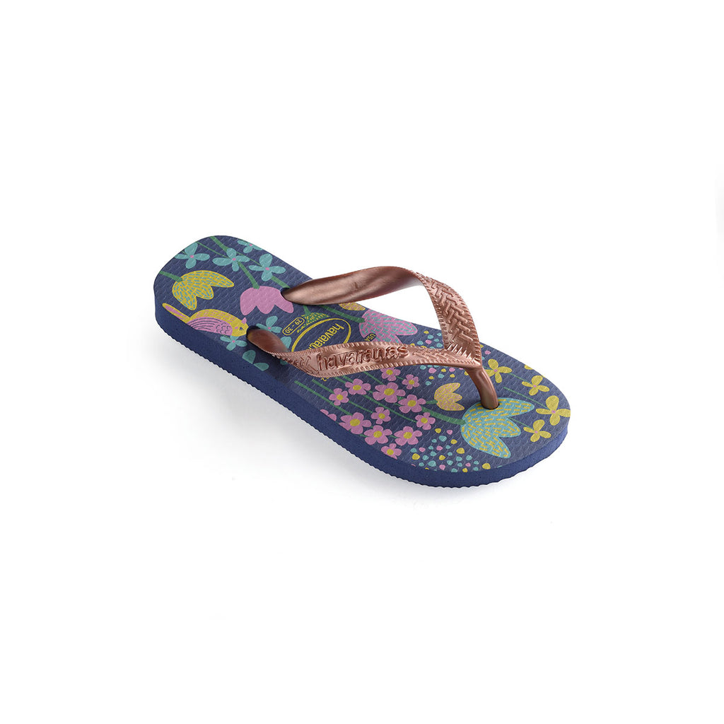 Ciabatte infradito blu con stampa fantasia Havaianas Flores