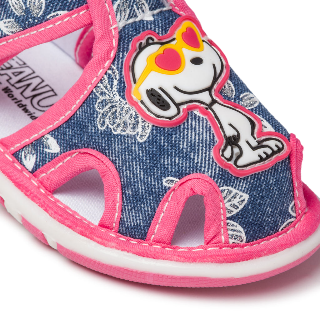 Sandali rosa e blu jeans Snoopy