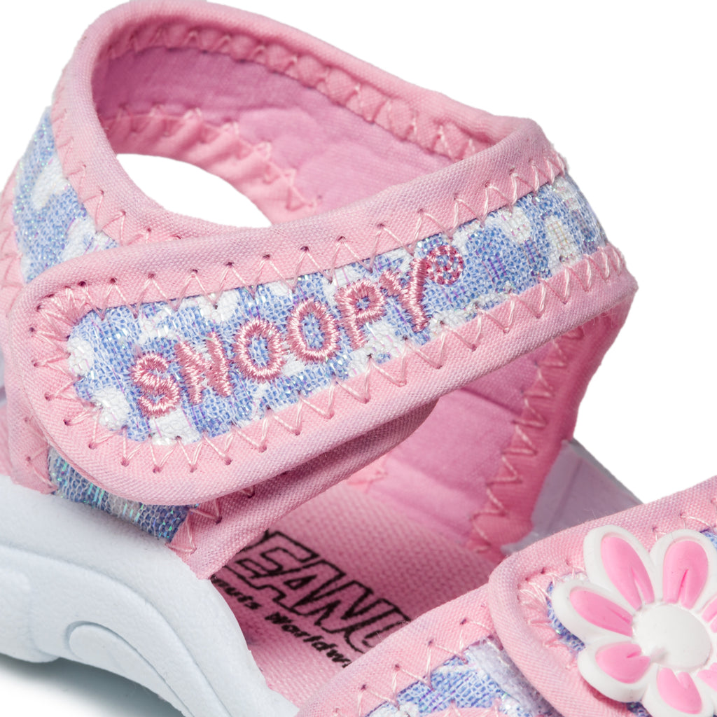 Sandali azzurri e rosa con logo Snoopy