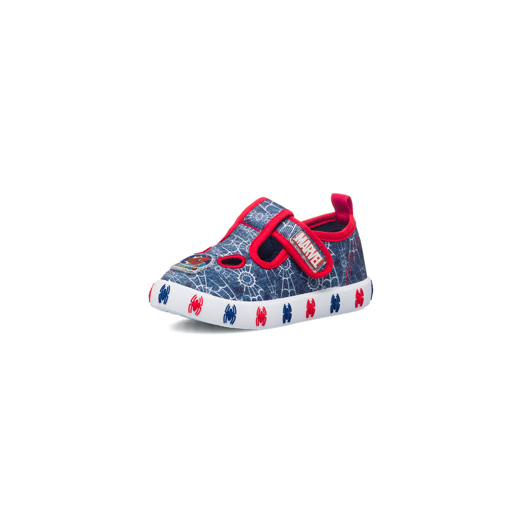 Pantofole da bambino blu con stampa Spiderman