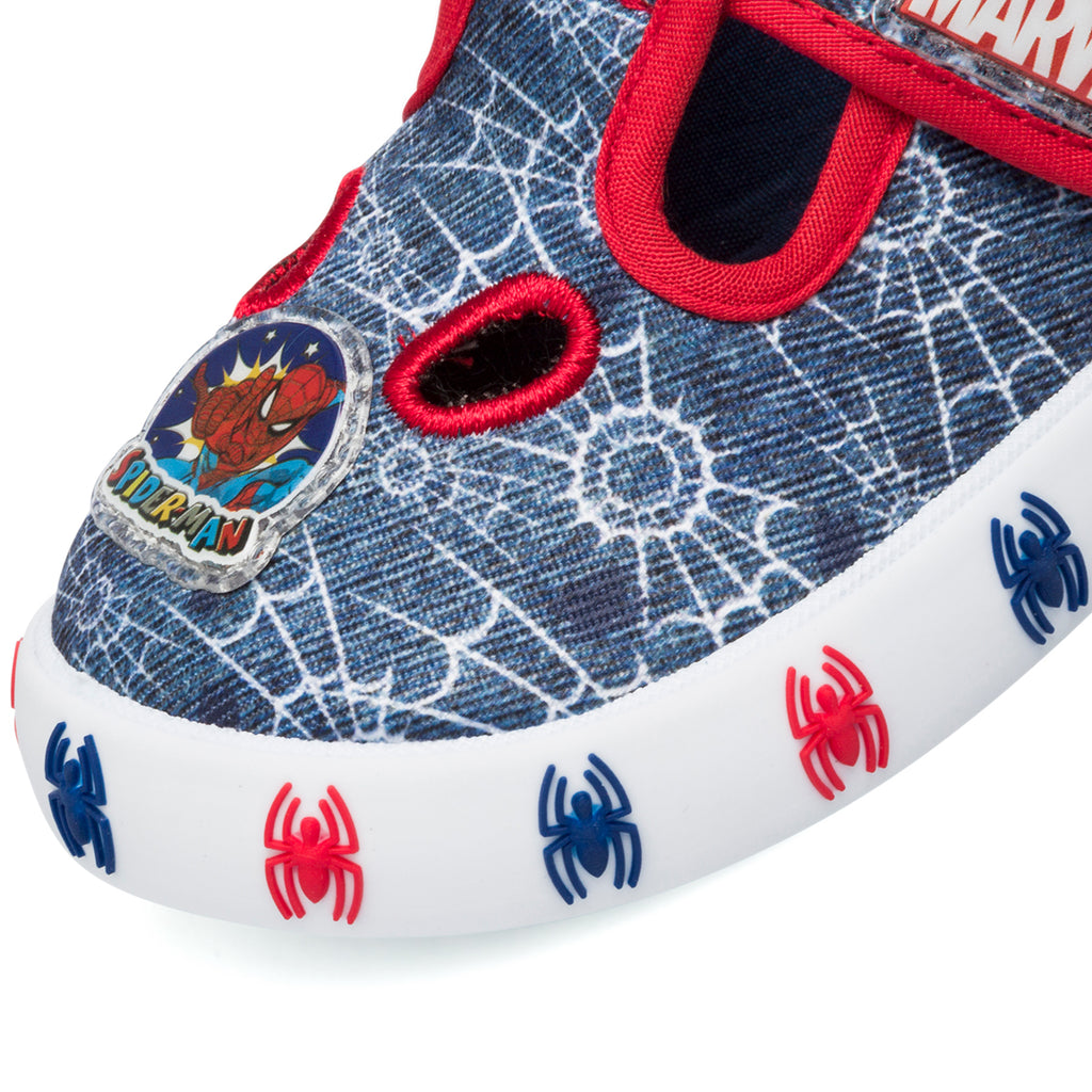 Pantofole da bambino blu con stampa Spiderman