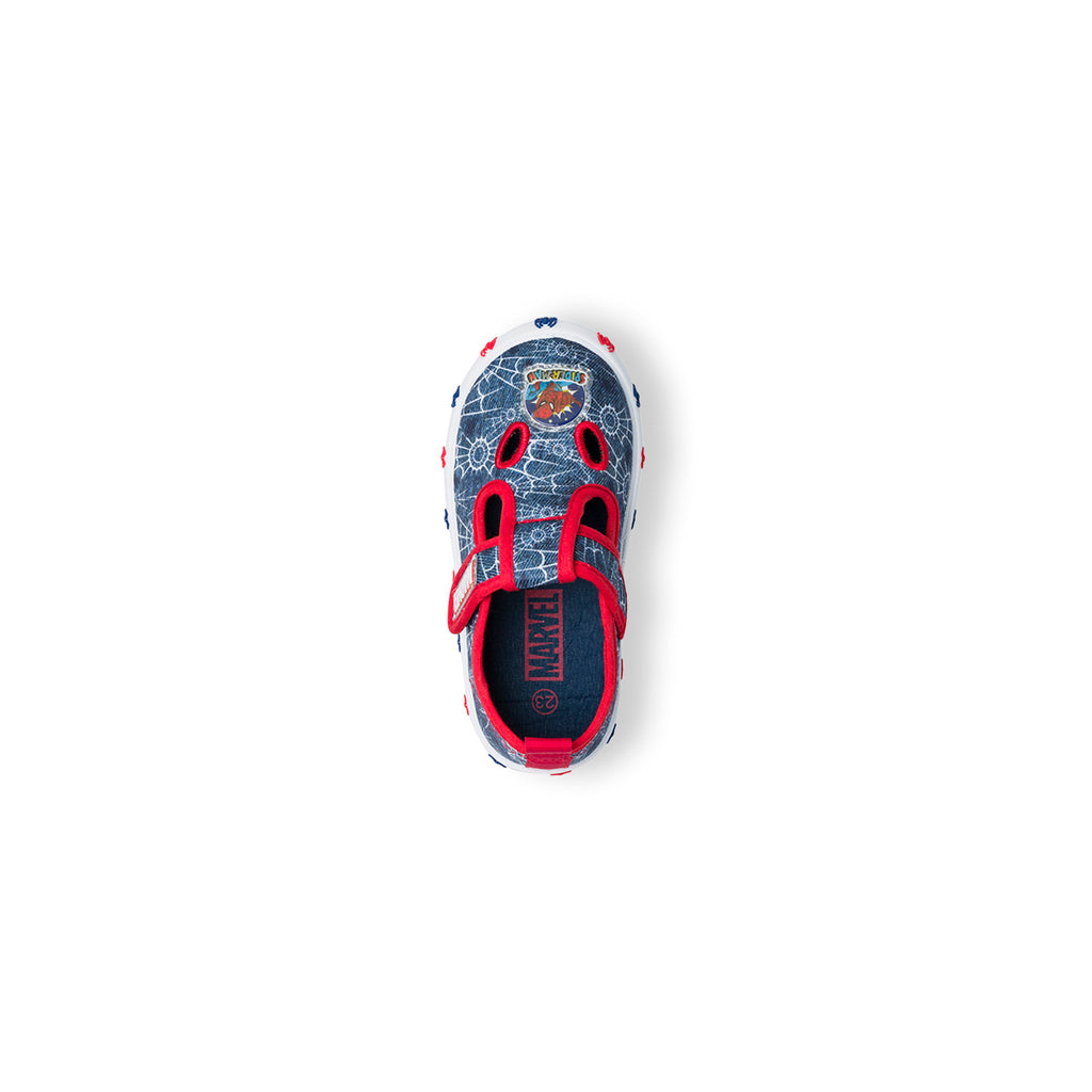 Pantofole da bambino blu con stampa Spiderman