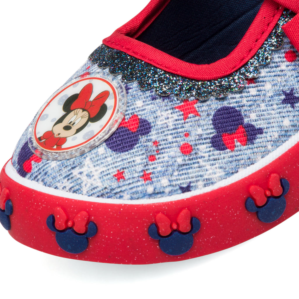 Pantofole da bambina rosse con patch Minnie