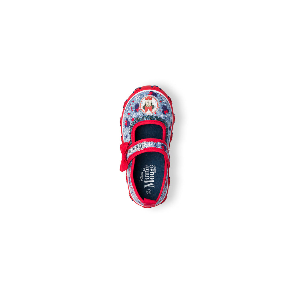 Pantofole da bambina rosse con patch Minnie