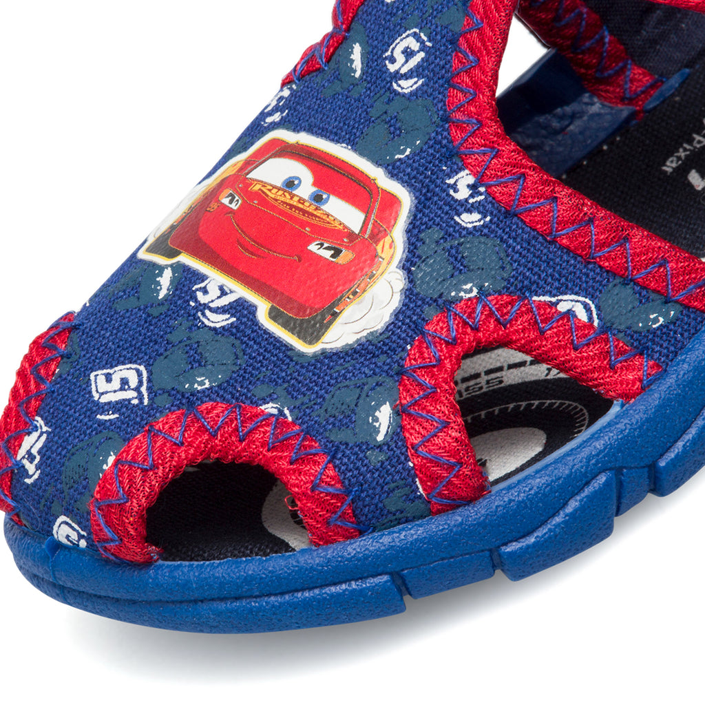 Sandali da bambino blu con stampa Cars