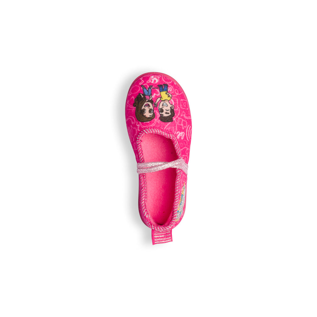 Pantofole da bambina fucsia con stampa Dinsieme