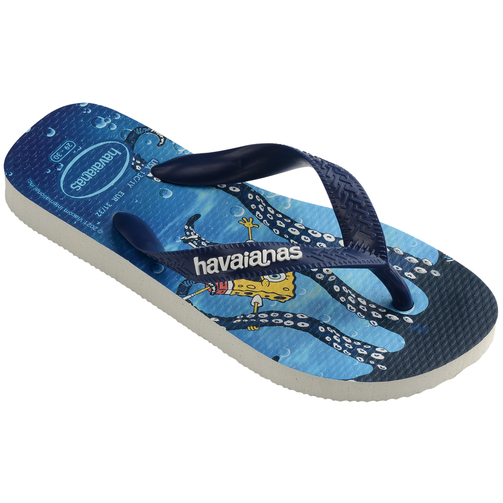 Ciabatte infradito da bambino blu con stampa sulla suola Havaianas Top Bob Spongebob