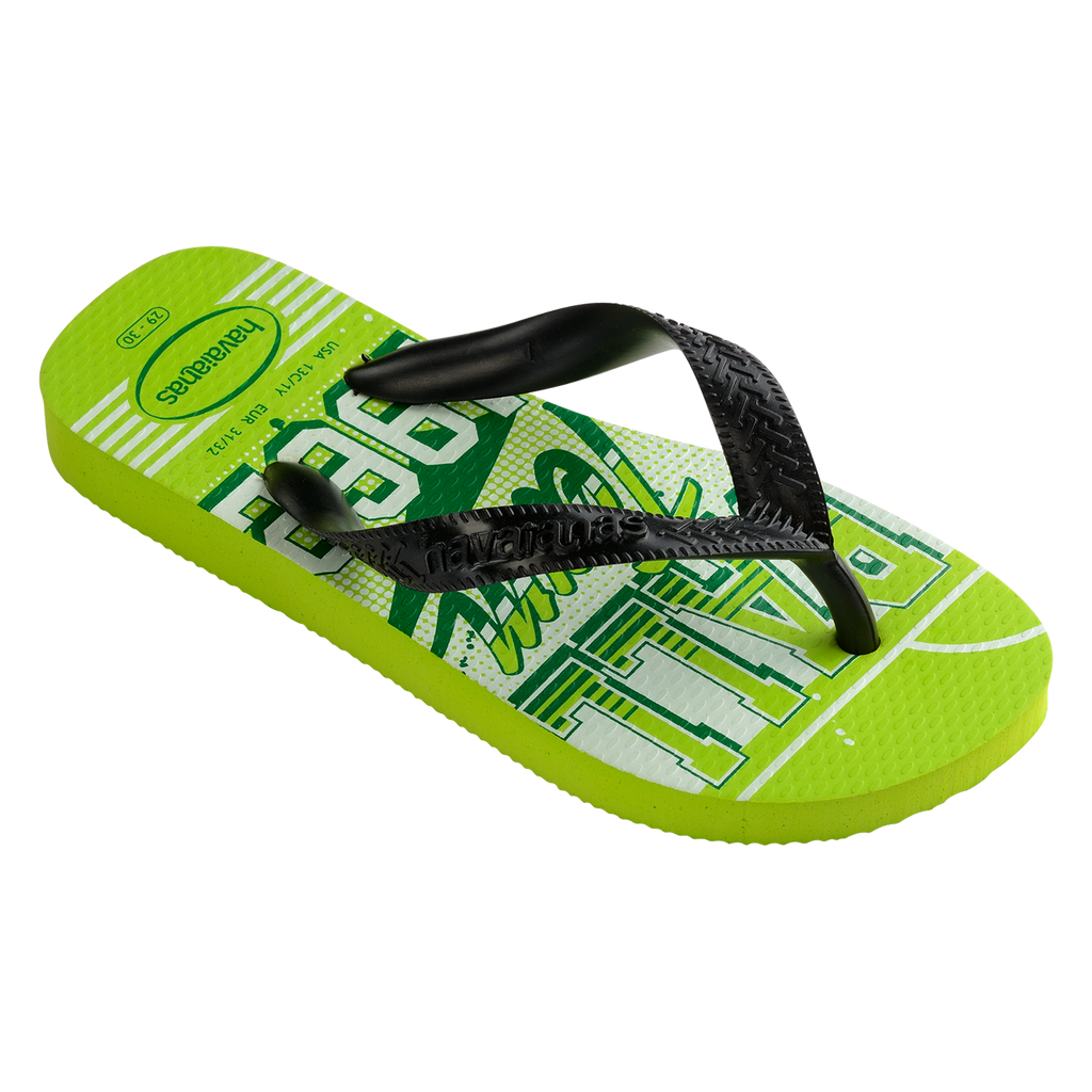 Ciabatte infradito da bambino verdi con stampa sulla suola Havaianas Kids Athletic