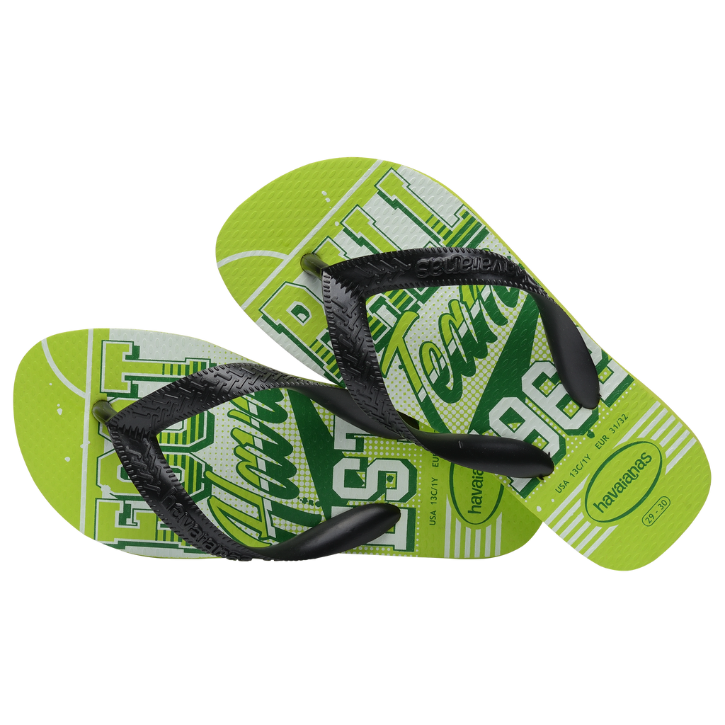 Ciabatte infradito da bambino verdi con stampa sulla suola Havaianas Kids Athletic