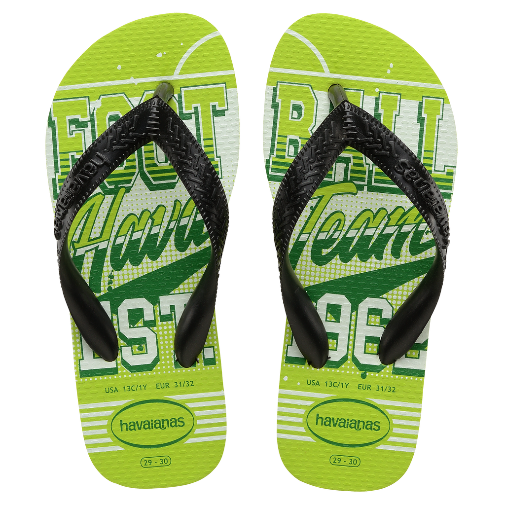 Ciabatte infradito da bambino verdi con stampa sulla suola Havaianas Kids Athletic