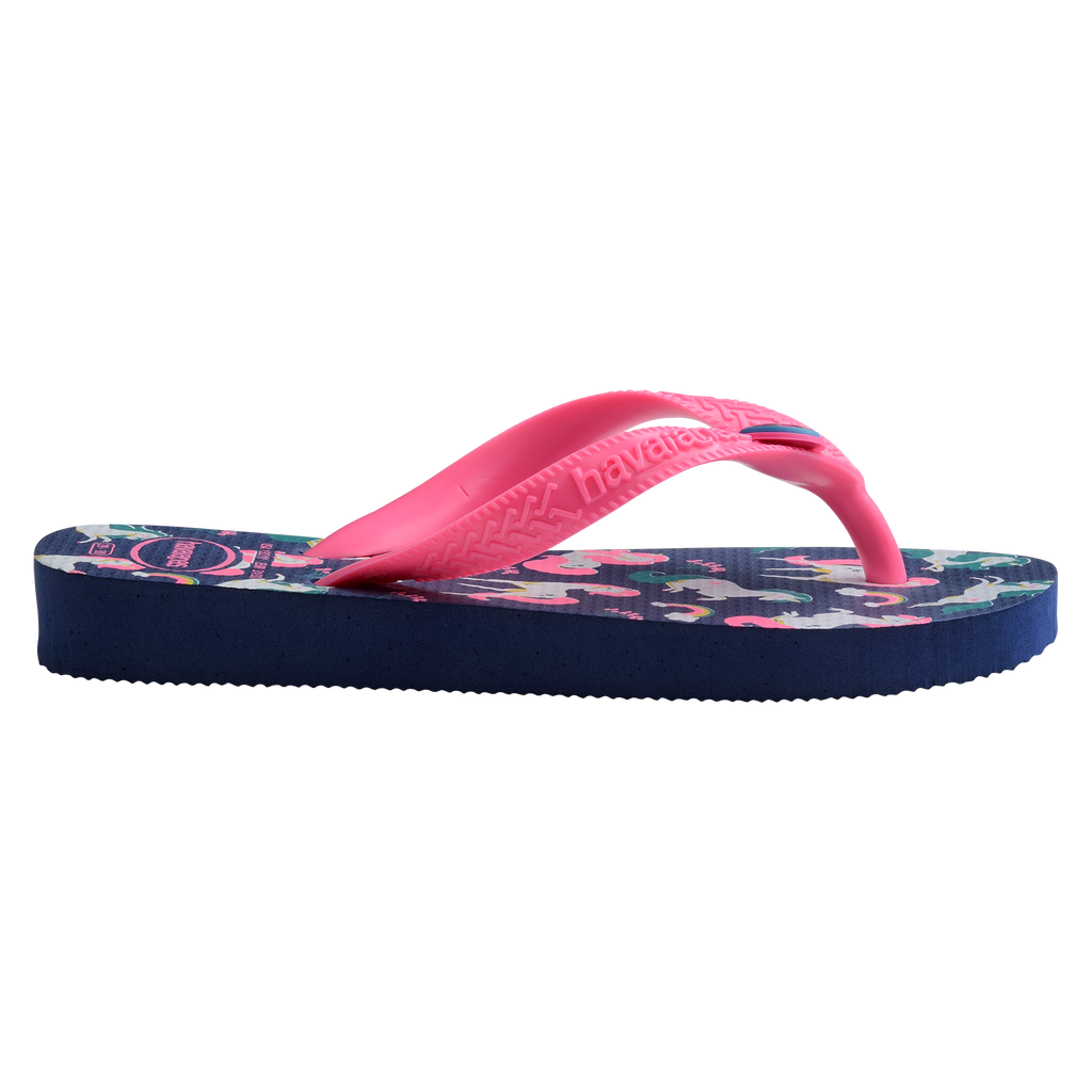 Ciabatte infradito da bambina blu e rosa con stampa sulla suola Havaianas Kids Fantasy