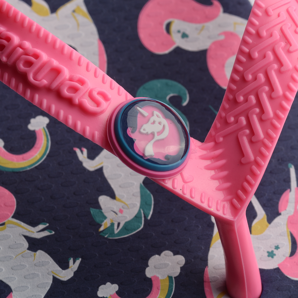 Ciabatte infradito da bambina blu e rosa con stampa sulla suola Havaianas Kids Fantasy