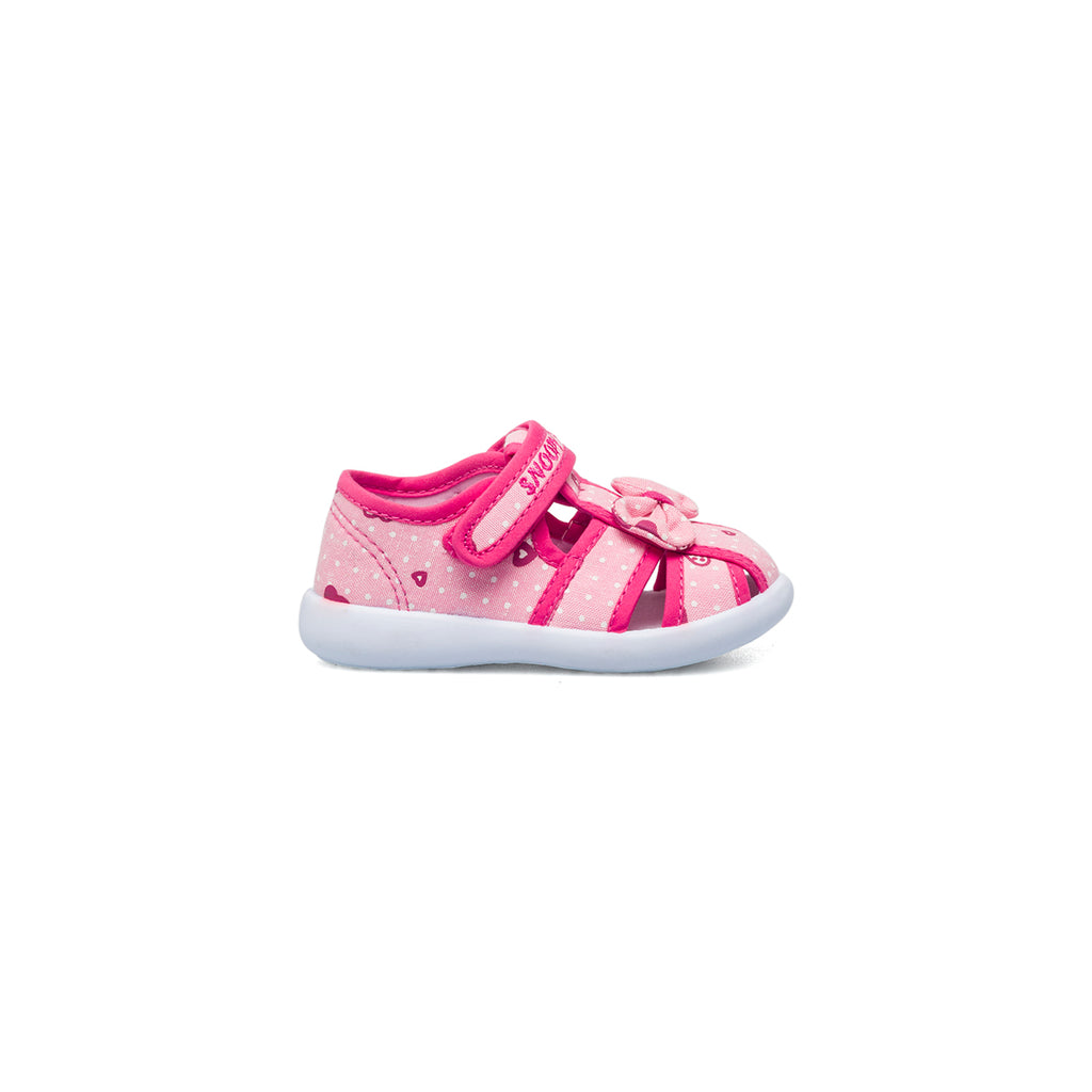 Pantafole rosa da bambina con fiocchetto Snoopy