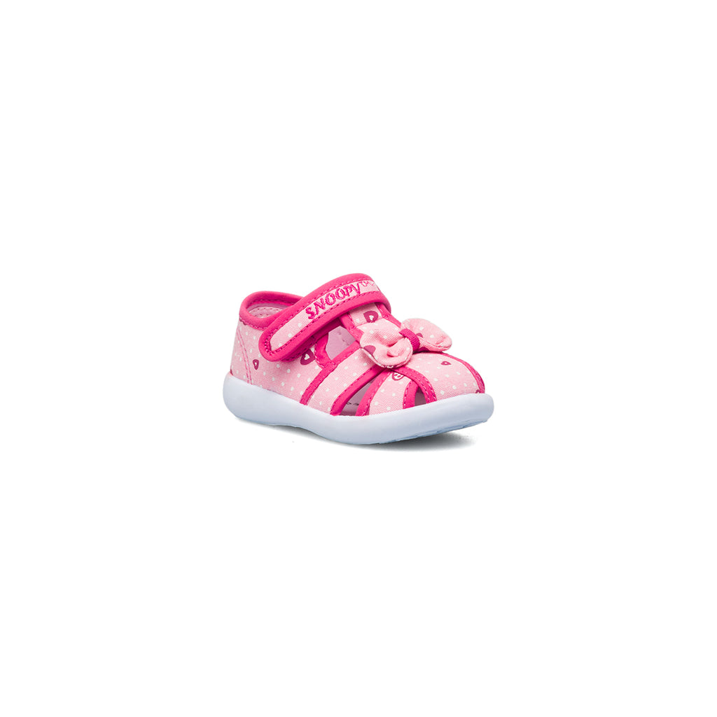 Pantafole rosa da bambina con fiocchetto Snoopy