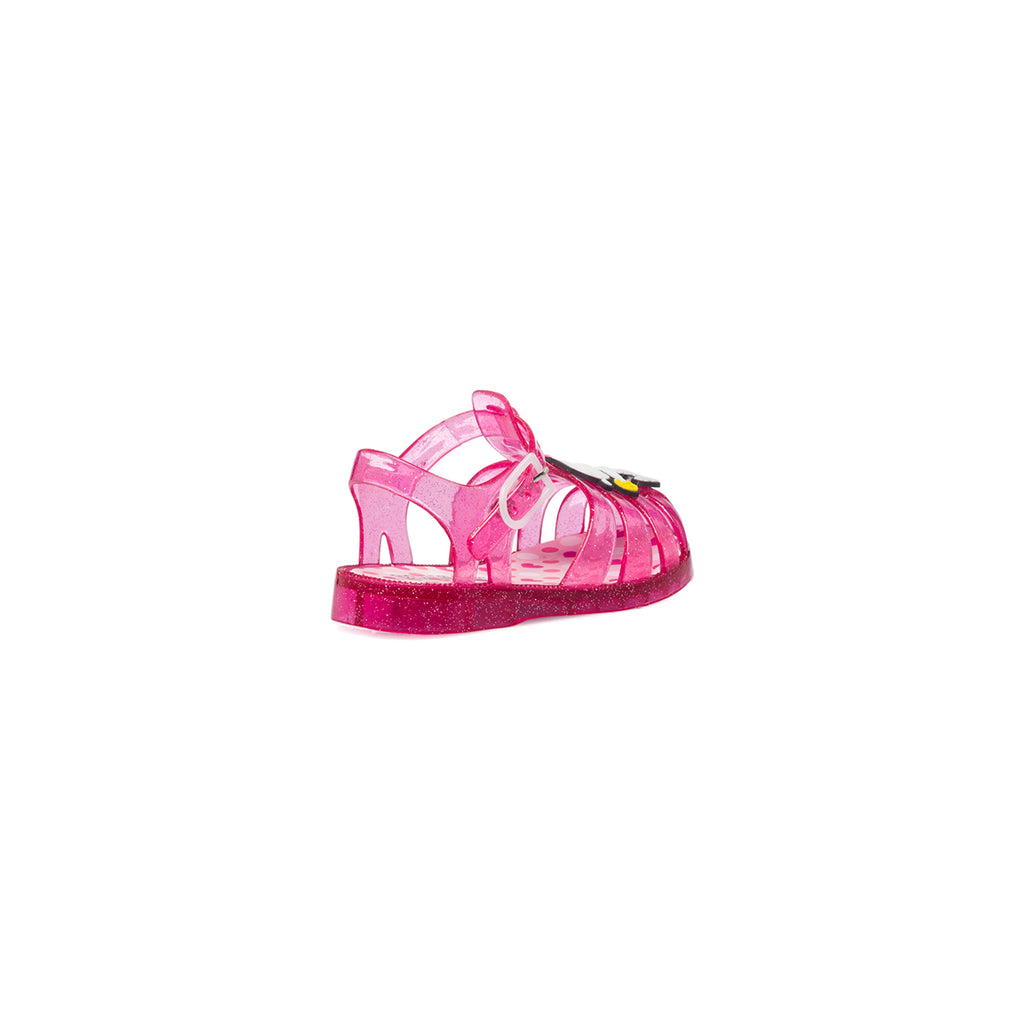 Sandali fucsia da bambina con patch Snoopy