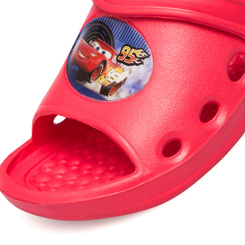 Sandali rossi da bambino con patch Cars