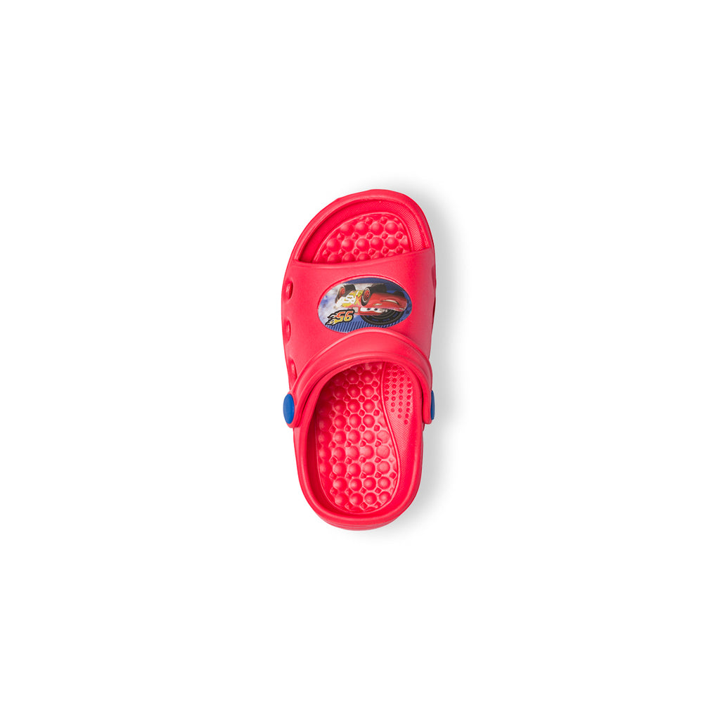 Sandali rossi da bambino con patch Cars