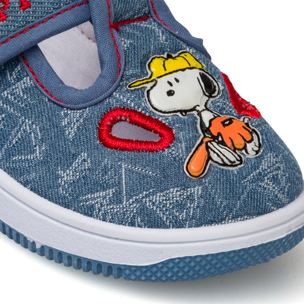 Pantofole blu jeans da bambino con logo Snoopy