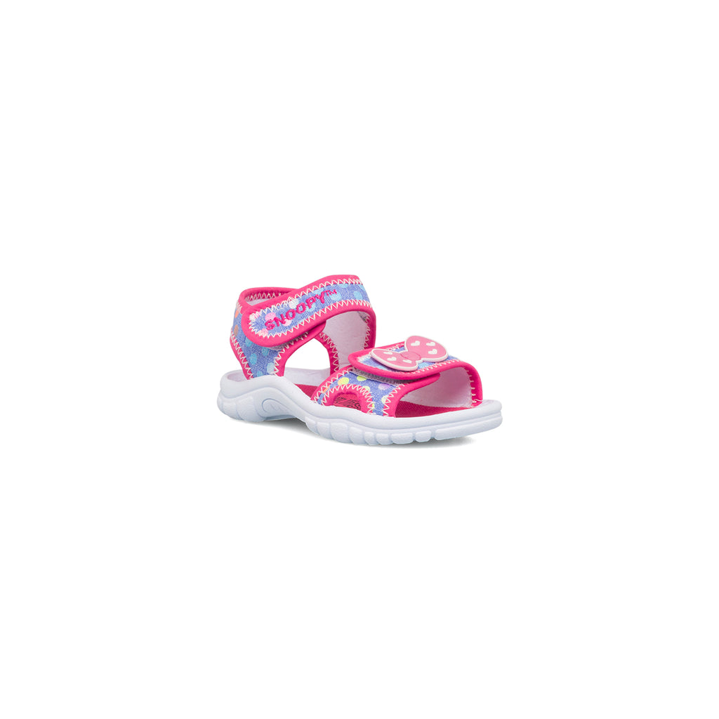 Sandali azzurri e fucsia da bambina con logo Snoopy