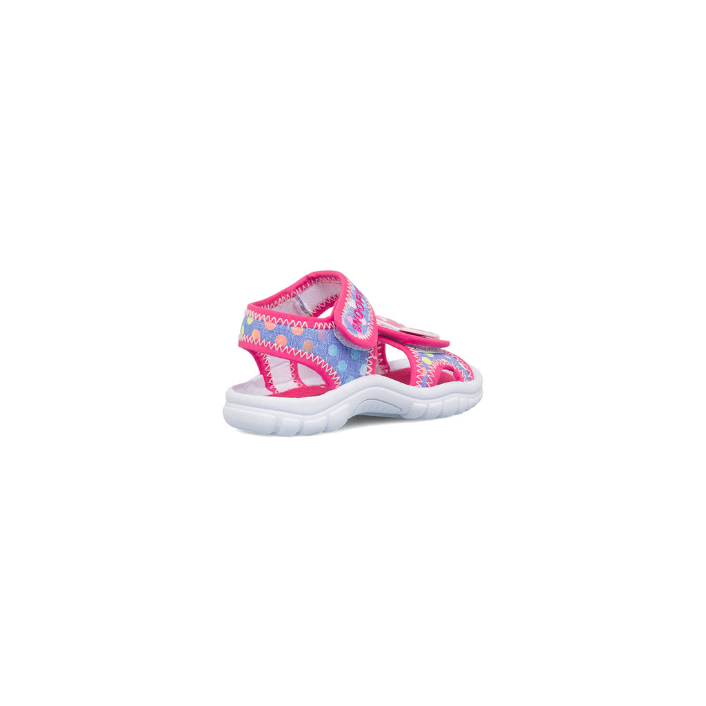 Sandali azzurri e fucsia da bambina con logo Snoopy