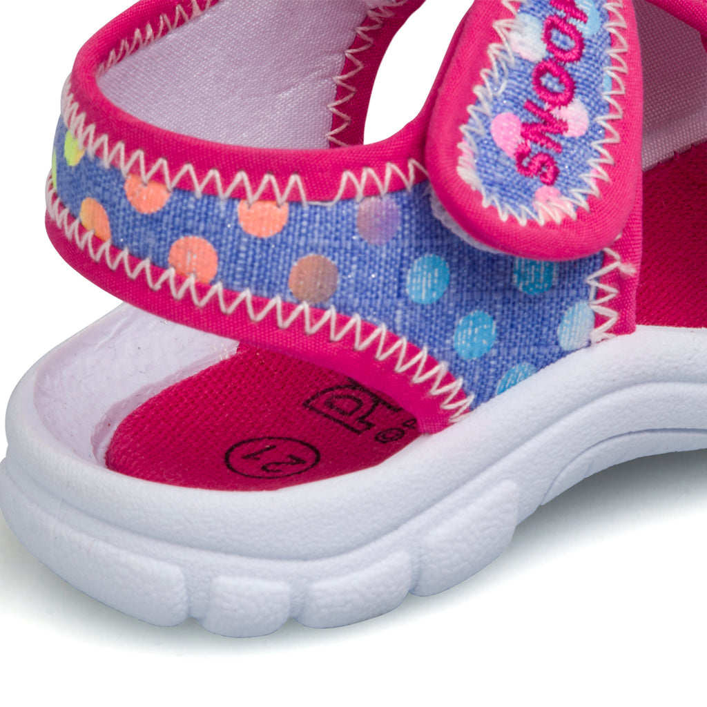 Sandali azzurri e fucsia da bambina con logo Snoopy