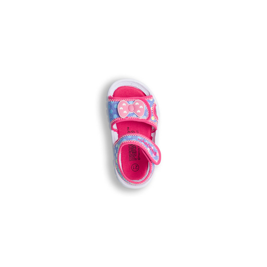 Sandali azzurri e fucsia da bambina con logo Snoopy