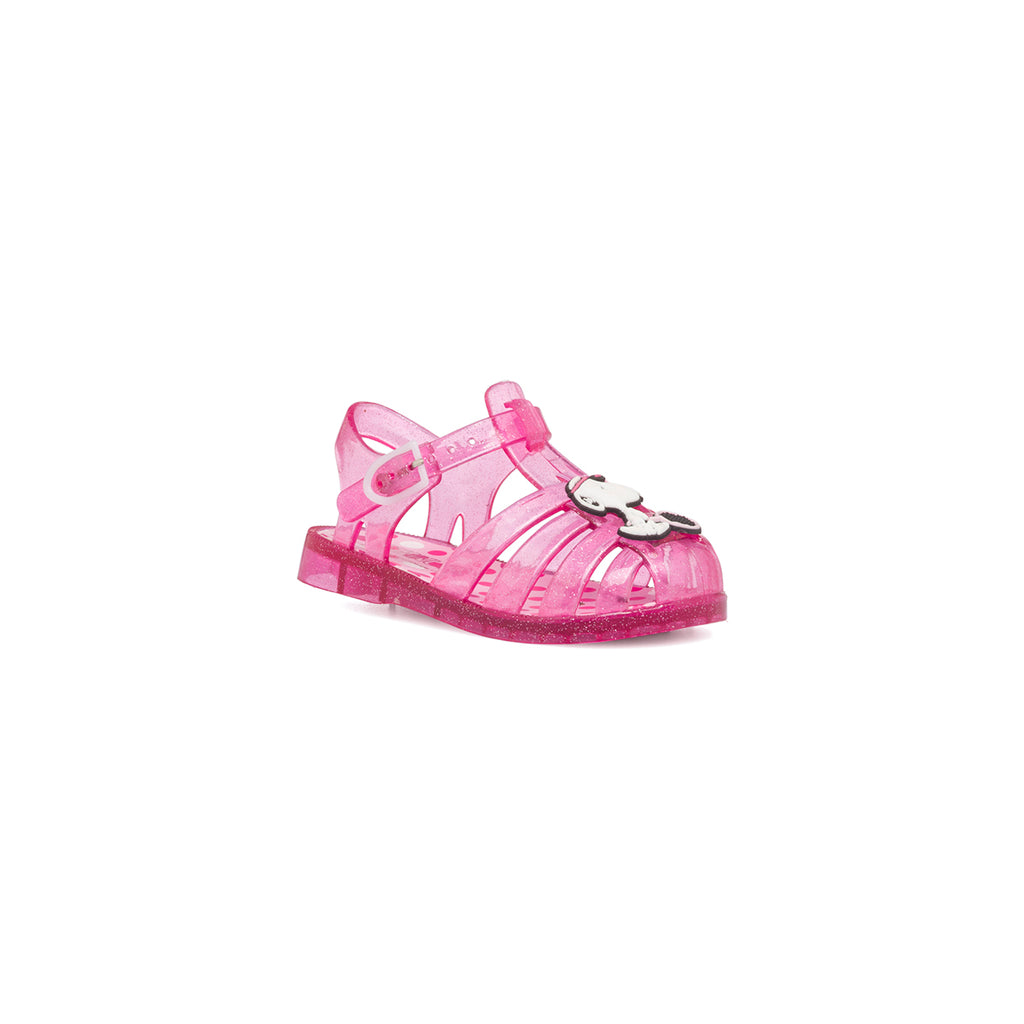 Sandali fucsia da bambina con logo Snoopy